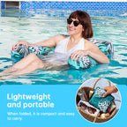 Heavy-Duty Inflatable Pool Hammock Chair, Foldable Floating Water Lounge Bed & Recliner for Adults