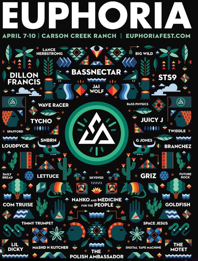 Euphoria Music Festival 2012-2018 Final Lineup Flyers Posters