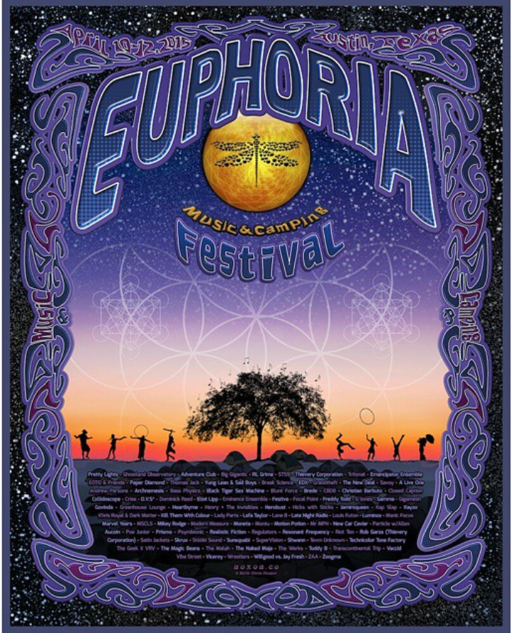 Euphoria Music Festival 2012-2018 Final Lineup Flyers Posters