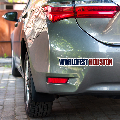 WORLDFEST Bubble-free sticker Kiss Cut 15″×3.75″